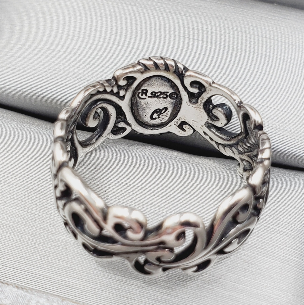 Genuine Blue Sleeping Beauty Turquoise 925 Sterling Silver Eternity Swirl Ring - Picture 4 of 6